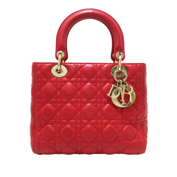 DIORMedium Lambskin Cannage Lady  Satchel