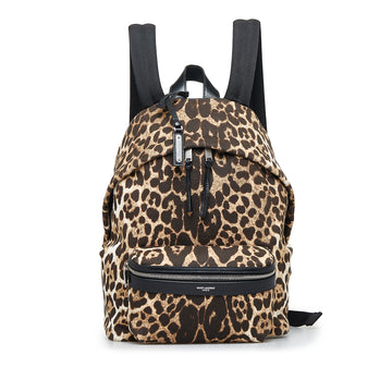 SAINT LAURENT Leopard Print City Backpack