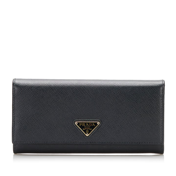 Prada Saffiano Lux Continental Wallet Long Wallets