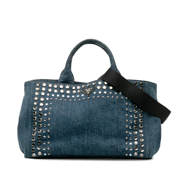 PRADA Canapa Denim Bijoux Satchel