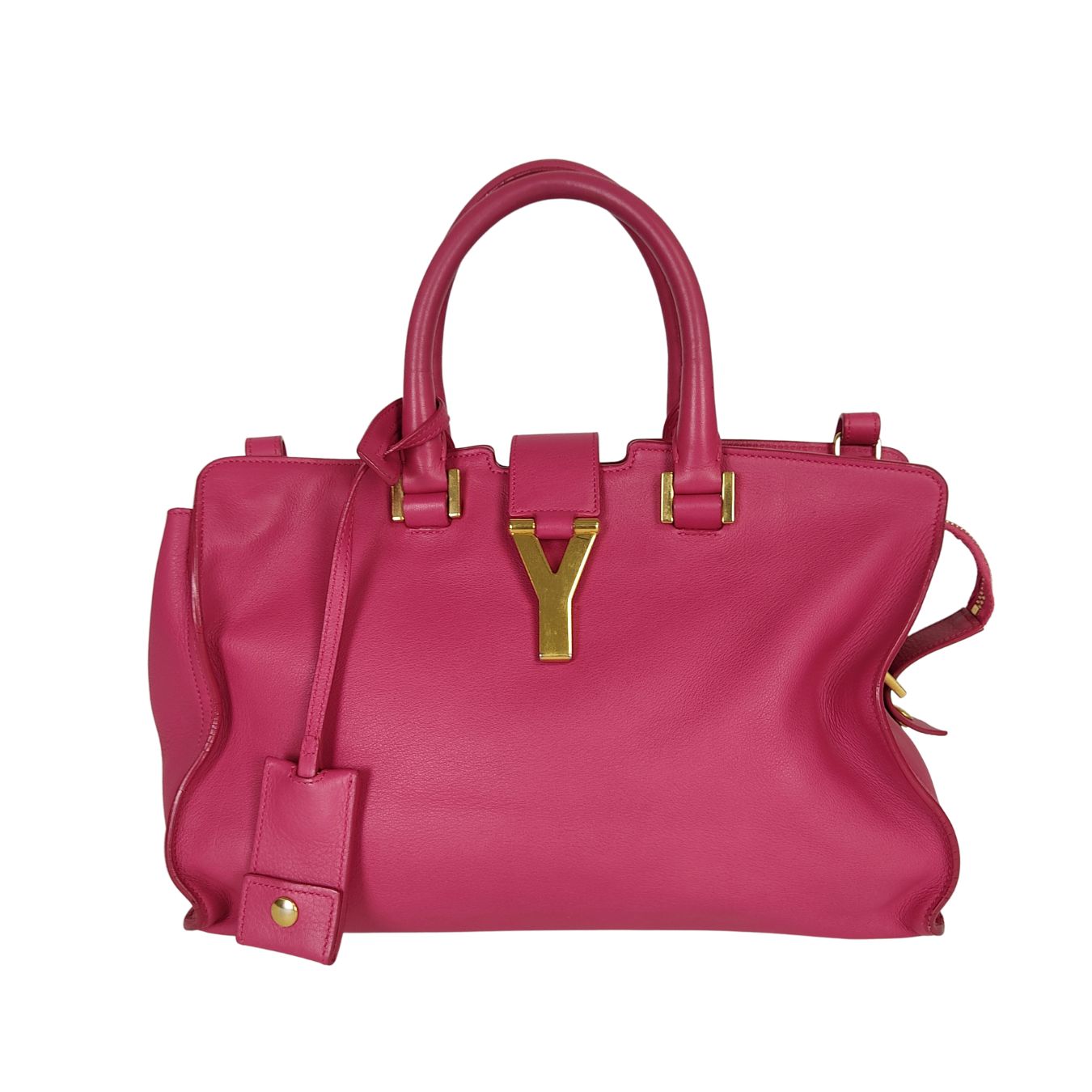 SAINT LAURENT Y shoulder bag in fuchsia leather