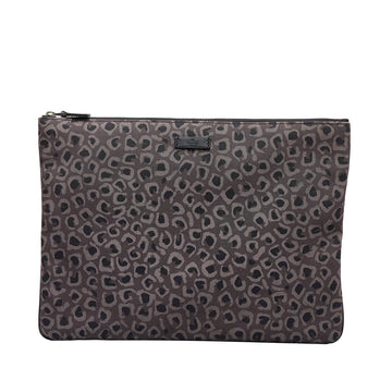 GUCCI Leopard Print Nylon Clutch Clutch Bag