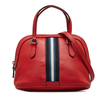 GUCCI Web Dome Leather Satchel