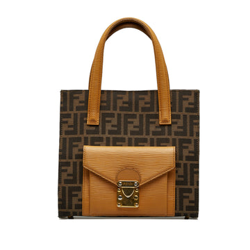 FENDI Zucca Front Pocket Tote Satchel