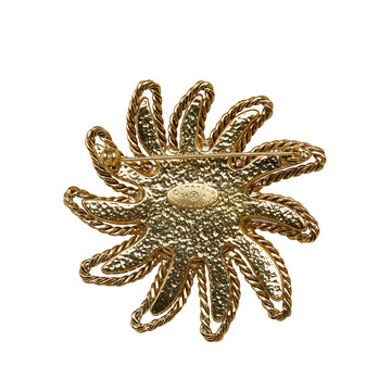 CHANEL CC Sun Motif Brooch Costume Brooch