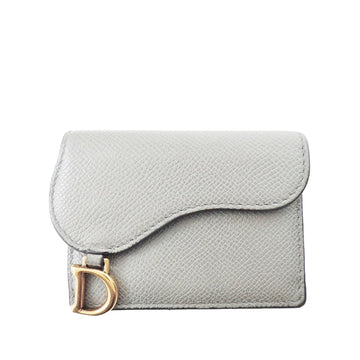 DIOR Saddle Leather Compact Wallet Small Wallets