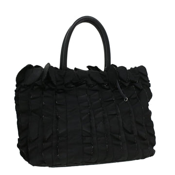 PRADA Hand Bag Nylon Black Auth ac1238