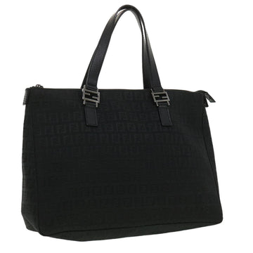 FENDI Zucchino Canvas Hand Bag Black Auth ac1348