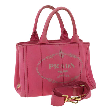 PRADA Shoulder Bag Cross Body pink pink canvas Handbag Canapa PM