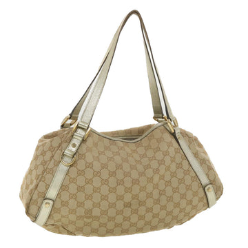 GUCCI GG Canvas Shoulder Bag Beige 130736 Auth ac1684