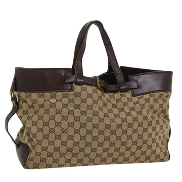 GUCCI GG Canvas Hand Bag Beige 106251 Auth ac1823