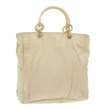 PRADA Hand Bag Nylon Beige Auth ac2071