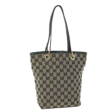 GUCCI GG Canvas Tote Bag Beige Black 002 1099 2404 Auth ac2129