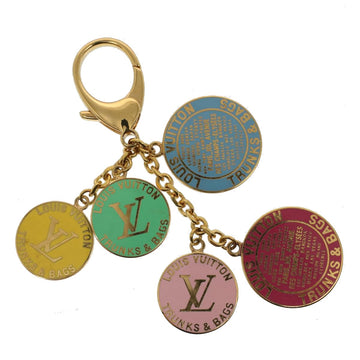 LOUIS VUITTON T&B Key Holder Metal Gold Tone Multicolor LV Auth ac2147