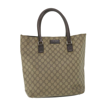 GUCCI GG Supreme Tote Bag PVC Leather Beige 131220 Auth ac2292