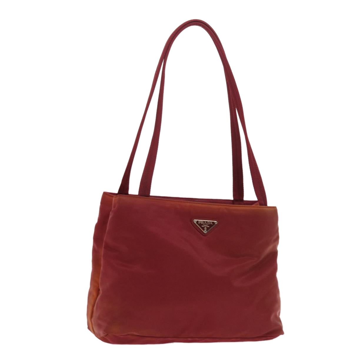 PRADA Hand Bag Nylon Red Auth ac2372