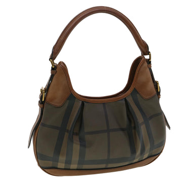 BURBERRY Nova Check Shoulder Bag Canvas Leather Brown Auth am3251