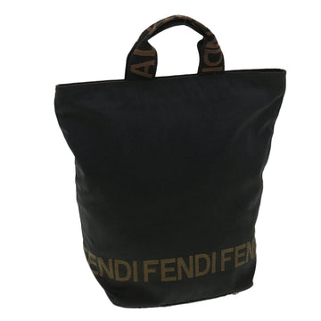 FENDI Hand Bag Brown Black Auth am3299