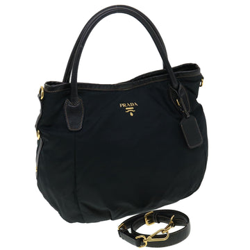 PRADA Hand Bag Nylon 2way Black Auth am3304