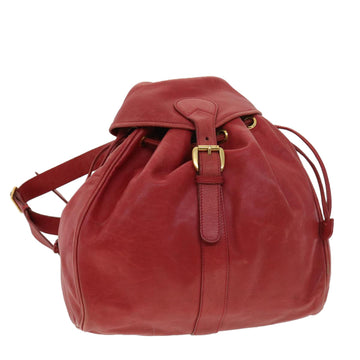 GUCCI Backpack Leather Red 003580008 Auth am4132