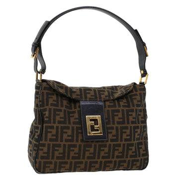 FENDI Zucca Canvas Shoulder Bag Brown Auth am4375