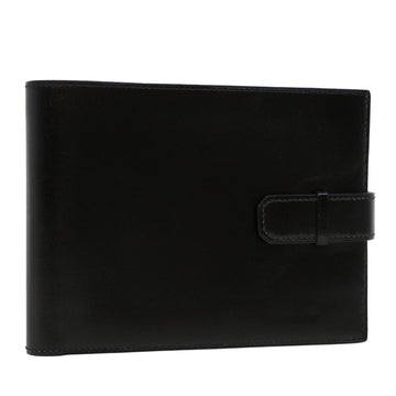 HERMES Wallet Leather Black Auth am4451