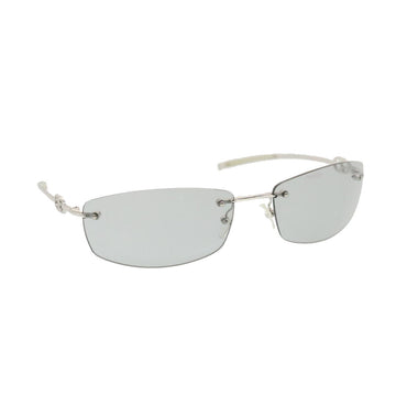 GUCCI Sunglasses Plastic Metal Silver Auth am4456