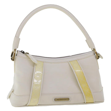 BURBERRY Shoulder Bag Leather White Auth am4832