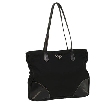 PRADA Tote Bag Nylon Black Auth am4935