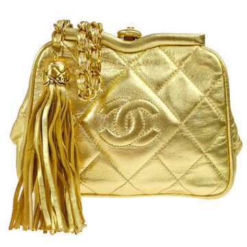 CHANEL 1989-1991 Gold Lambskin Belt Bag ak36820f