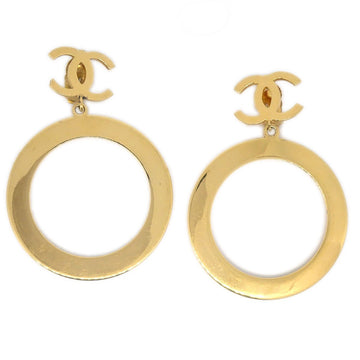 CHANEL CC Hoop Earrings Gold ao30083