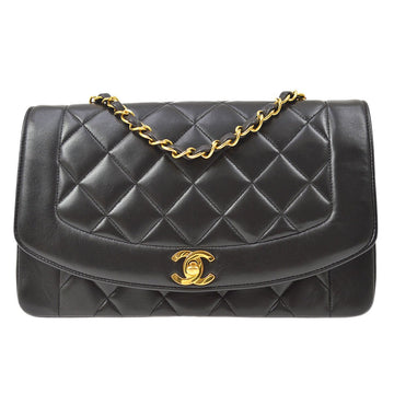 CHANEL Medium Diana Single Chain Shoulder Bag Black ao31395