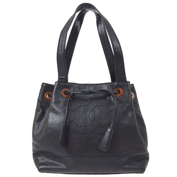 CHANEL 2001-2003 CC Handbag Black Caviar ao31527