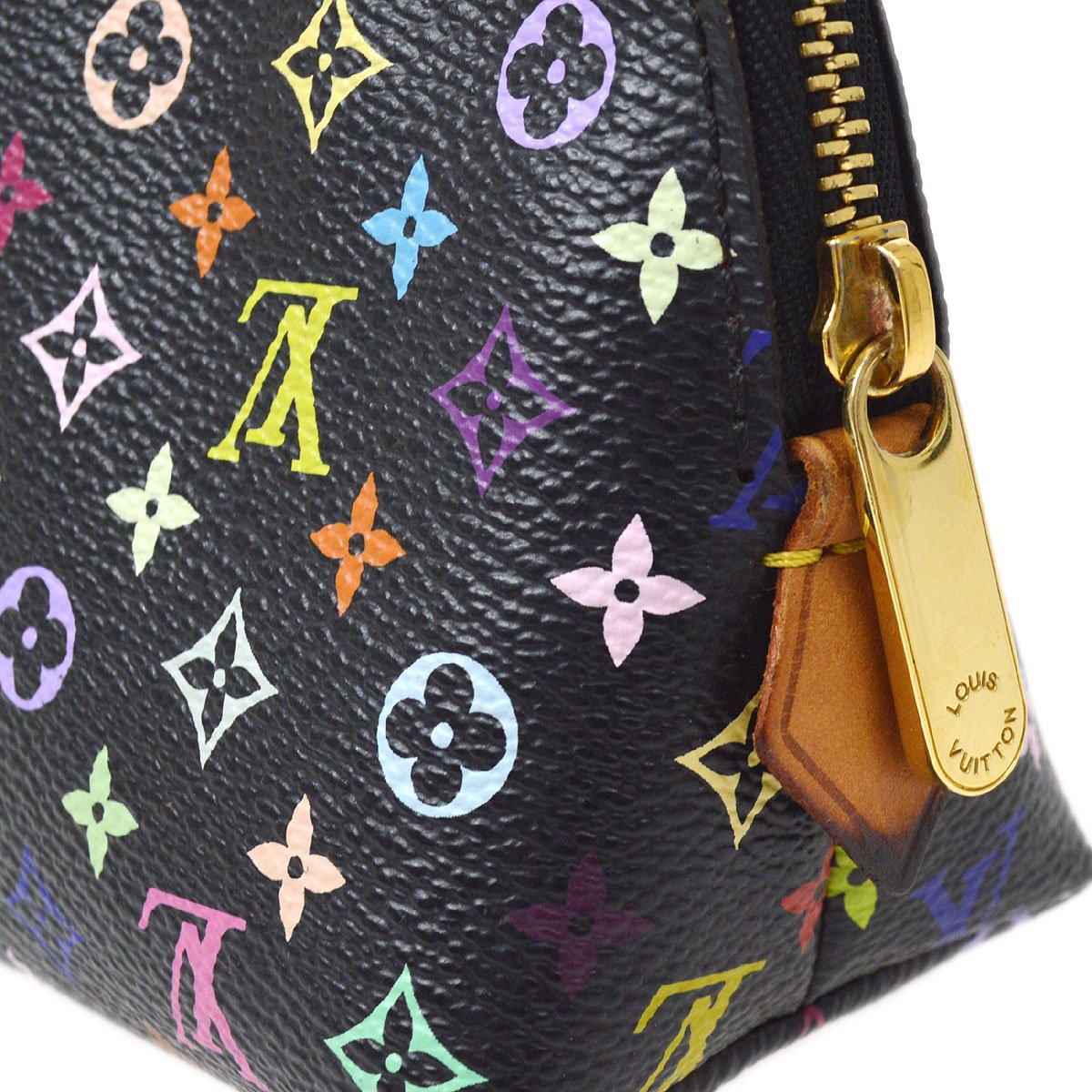 LOUIS VUITTON Monogram Multicolor Pochette Cosmetic Black M47355