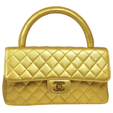 CHANEL 1994 Classic Flap Handbag Medium Gold Lambskin ao33868