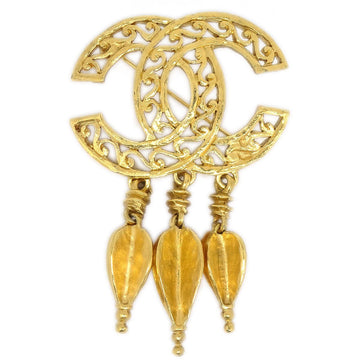CHANEL Fringe Brooch Pin Gold 95A ao34565