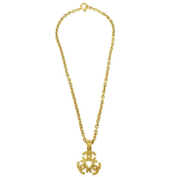 CHANEL Triple Charm Gold Chain Pendant Necklace 94A AO34614