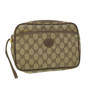 GUCCI GG Canvas Clutch Bag PVC Leather Beige 014.58.0128 Auth ar10041B