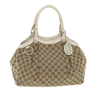 GUCCI GG Canvas Hand Bag Beige 211944 Auth ar10073