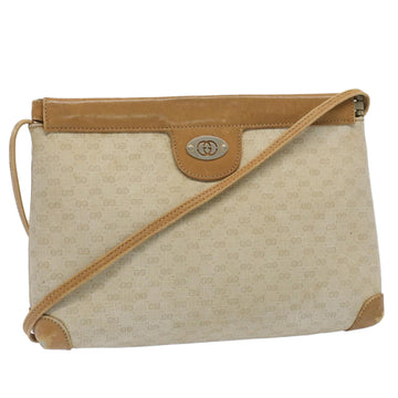 GUCCI Micro GG Canvas Shoulder Bag PVC Leather Beige 007.101 Auth ar10083