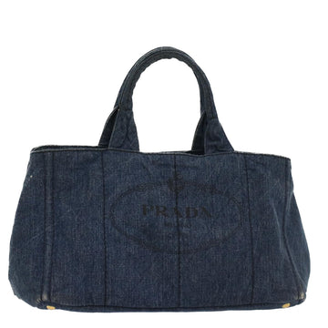 PRADA Canapa GM Hand Bag Canvas Blue Auth ar10269