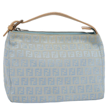 FENDI Zucchino Canvas Hand Bag Blue Auth ar10327