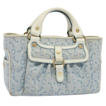 CELINE Paris Macadam Canvas Boogie Bag Hand Bag Light Blue Auth ar10376B