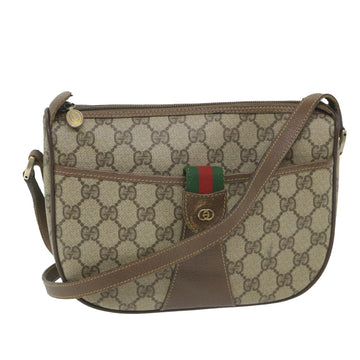 GUCCI GG Supreme Web Sherry Line Shoulder Bag Beige Red 001 754 Auth ar10582B