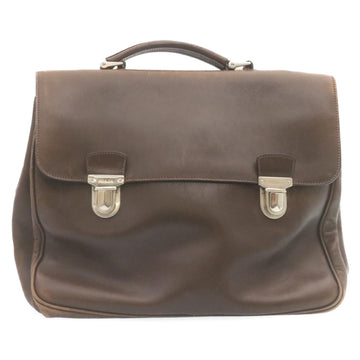 PRADA Leather Hand Bag Brown Auth ar6360