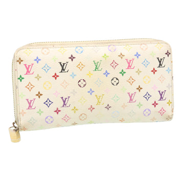 LOUIS VUITTON Monogram Multicolor Zippy Wallet White M60241 Auth ar6376