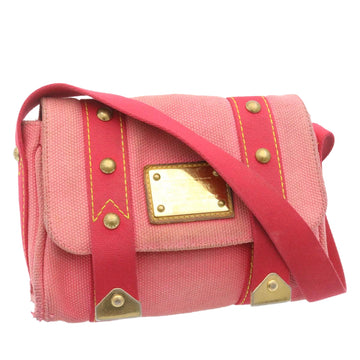 LOUIS VUITTON Leather New Wave Chain Bag MM Handbag M55020 Pink Ladies