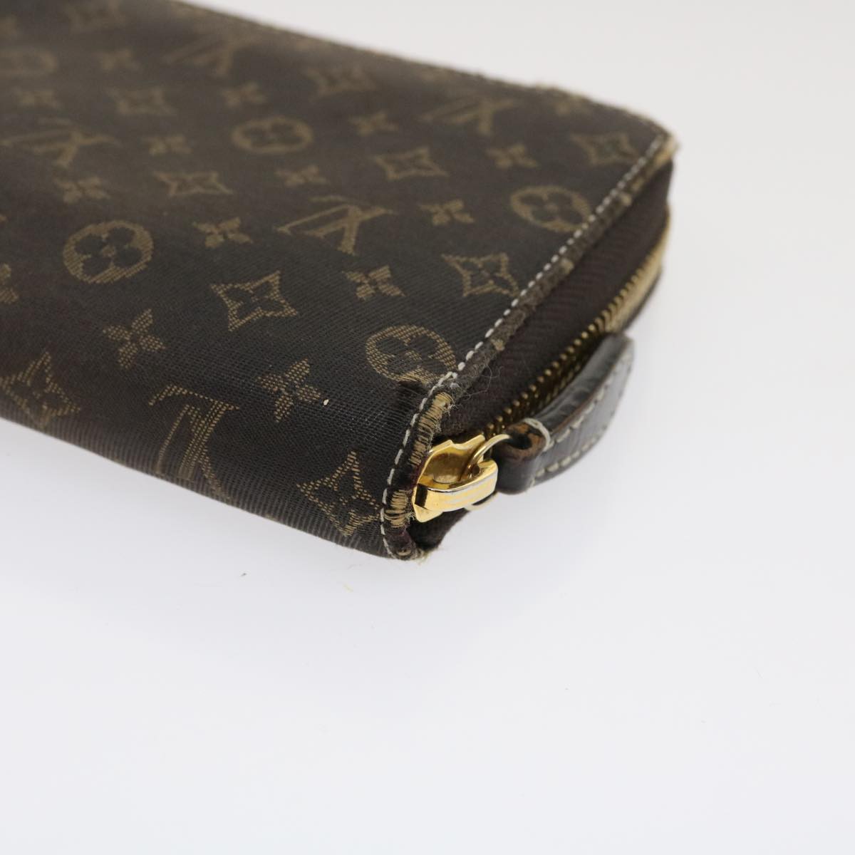 Used Louis Vuitton Monogram Mini Lin Pattern Zippy Wallet Model Number  M95235