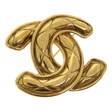 CHANEL Brooch Gold CC Auth ar7512