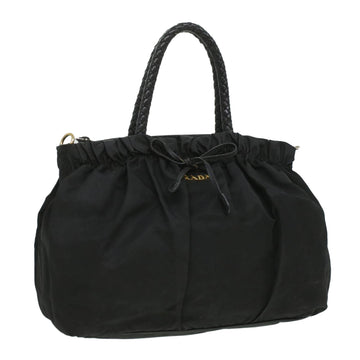 PRADA Hand Bag Nylon Black Auth ar8451